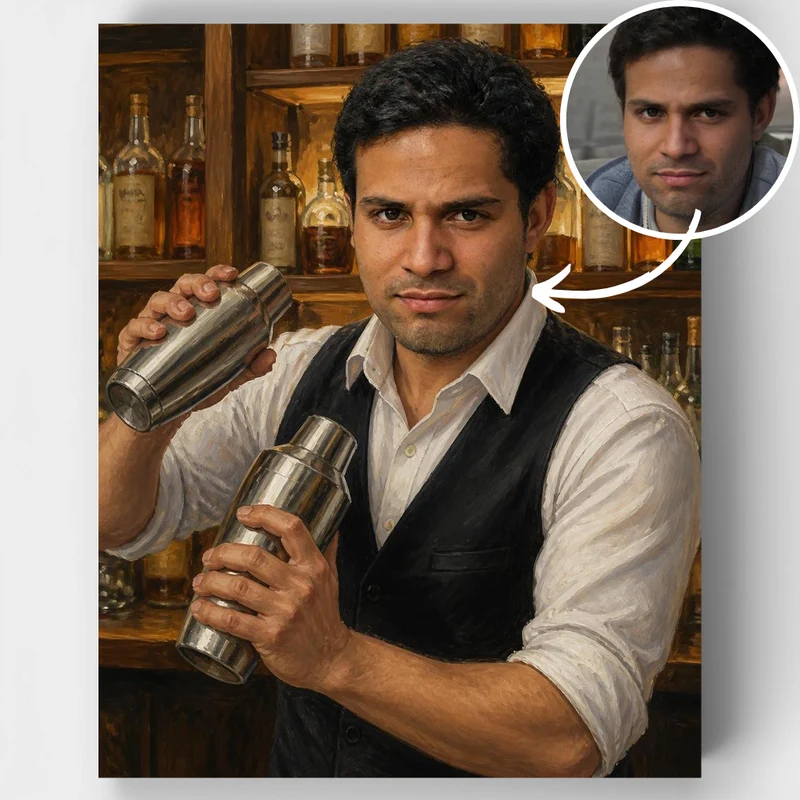 Professional Bartender - Custom Paint by Numbers Kit