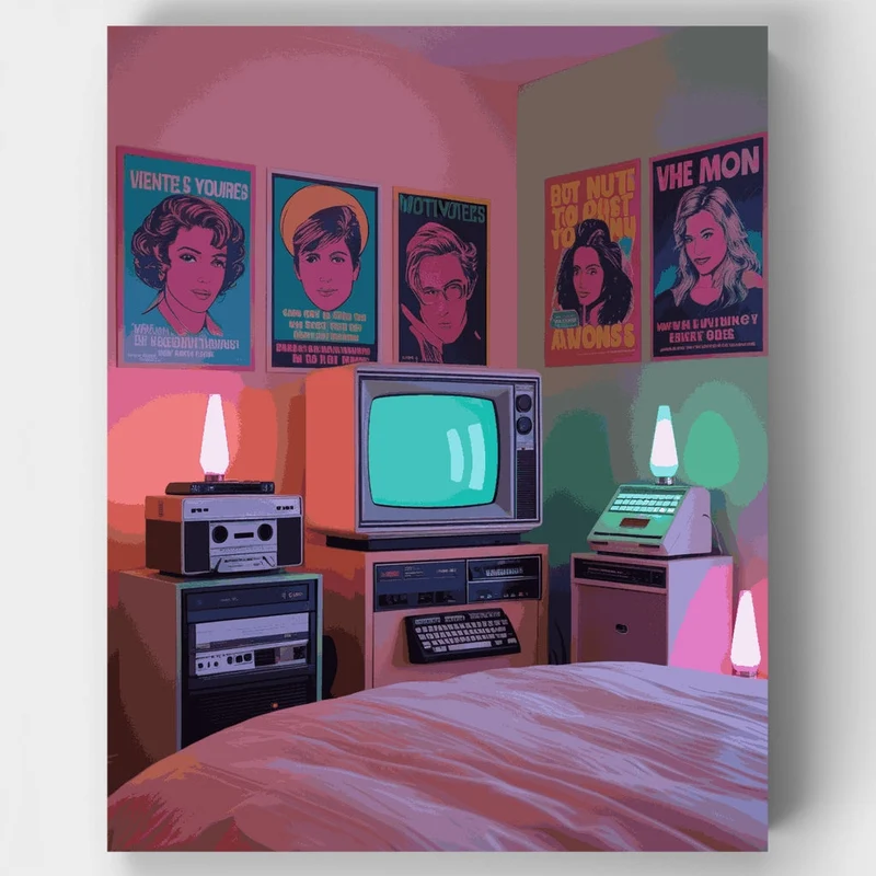 Retro Bedroom - Paint by Numbers Kit