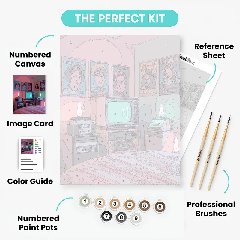 Retro Bedroom - Paint by Numbers Kit