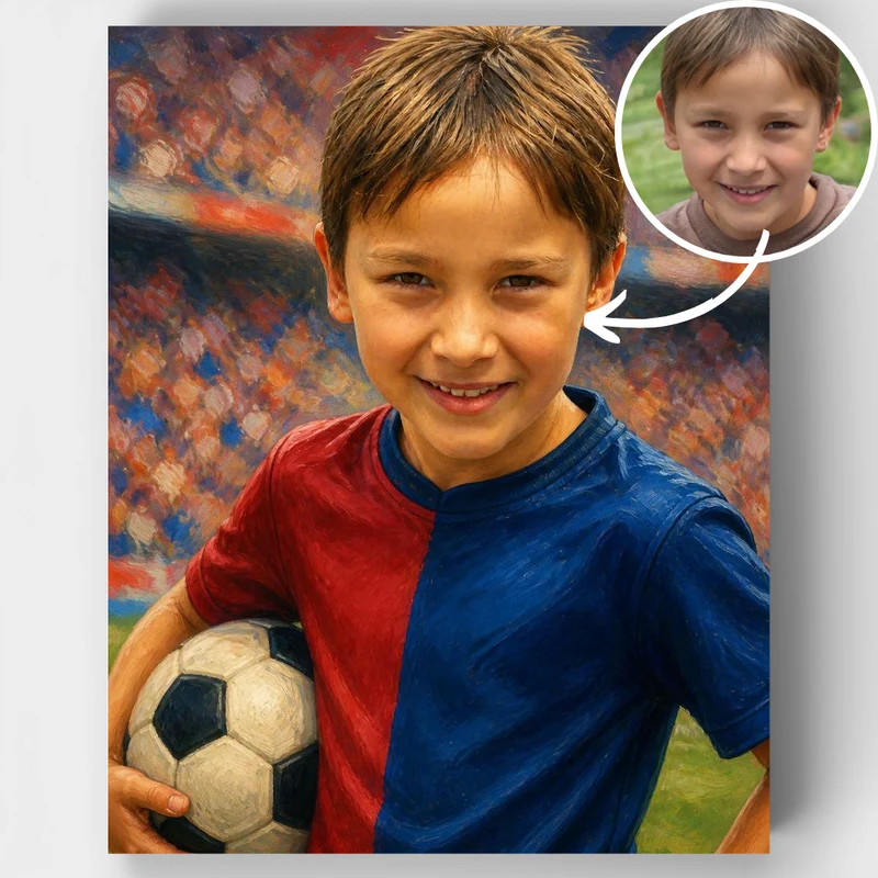 Red and Blue Soccer Star - Custom Paint by Numbers Kit