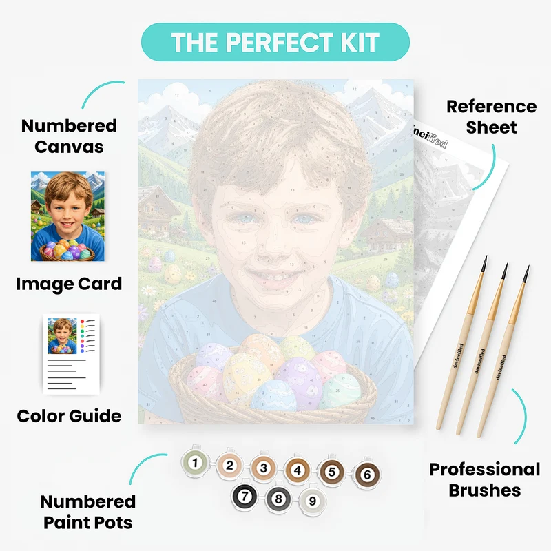 Alpine Easter Egg Hunt - Custom Paint by Numbers Kit