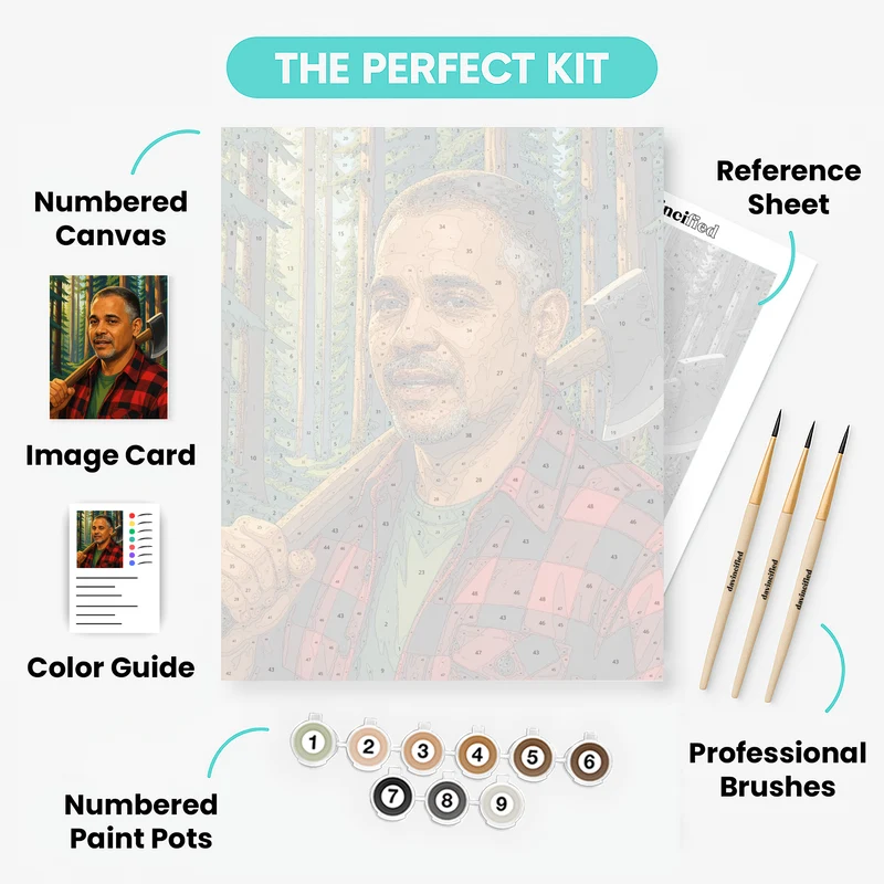 Lumberjack in the Forest - Custom Paint by Numbers Kit