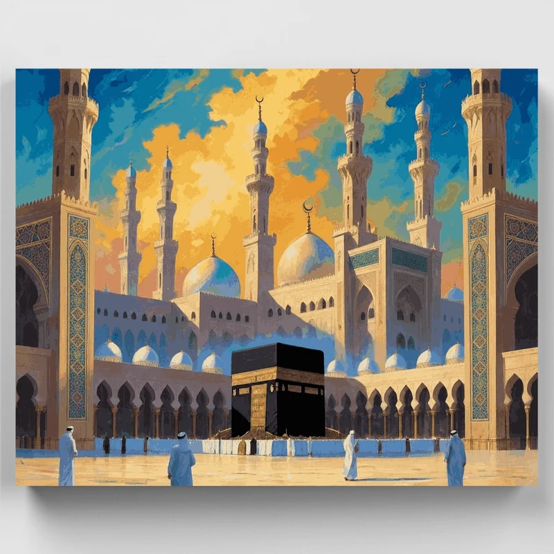 Majestic Kaaba at Mecca - Paint by Numbers Kit