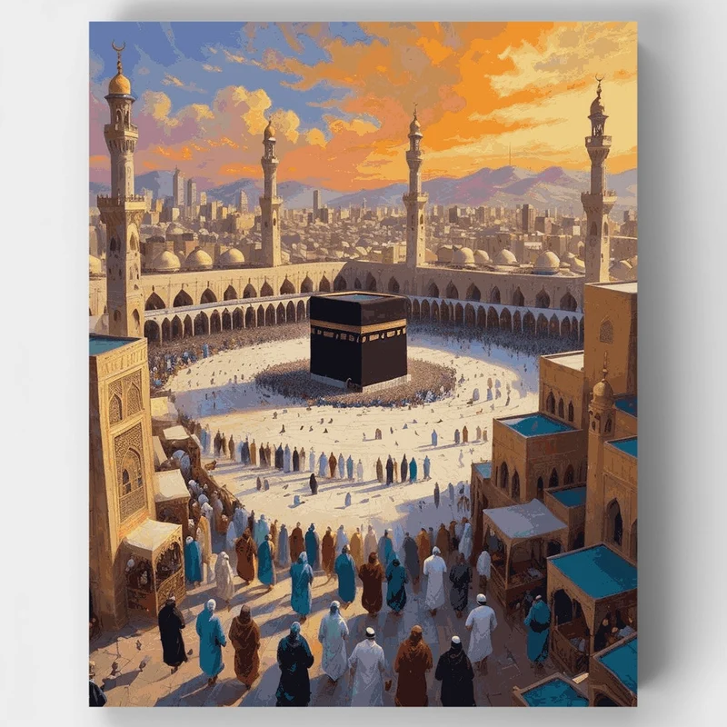 Kaaba at Masjid al-Haram - Paint by Numbers Kit