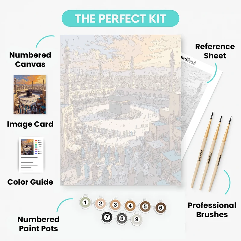Kaaba at Masjid al-Haram - Paint by Numbers Kit