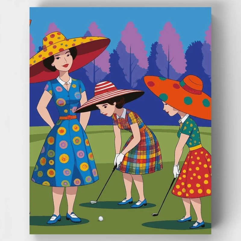Vintage Ladies Golf - Paint by Numbers Kit