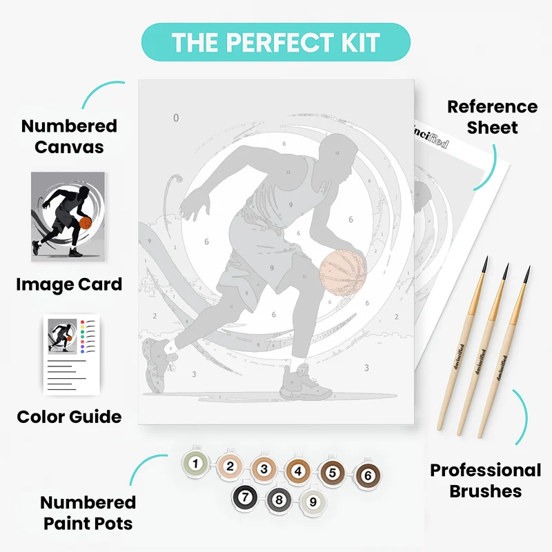 Dynamic Basketball Player - Paint by Numbers Kit