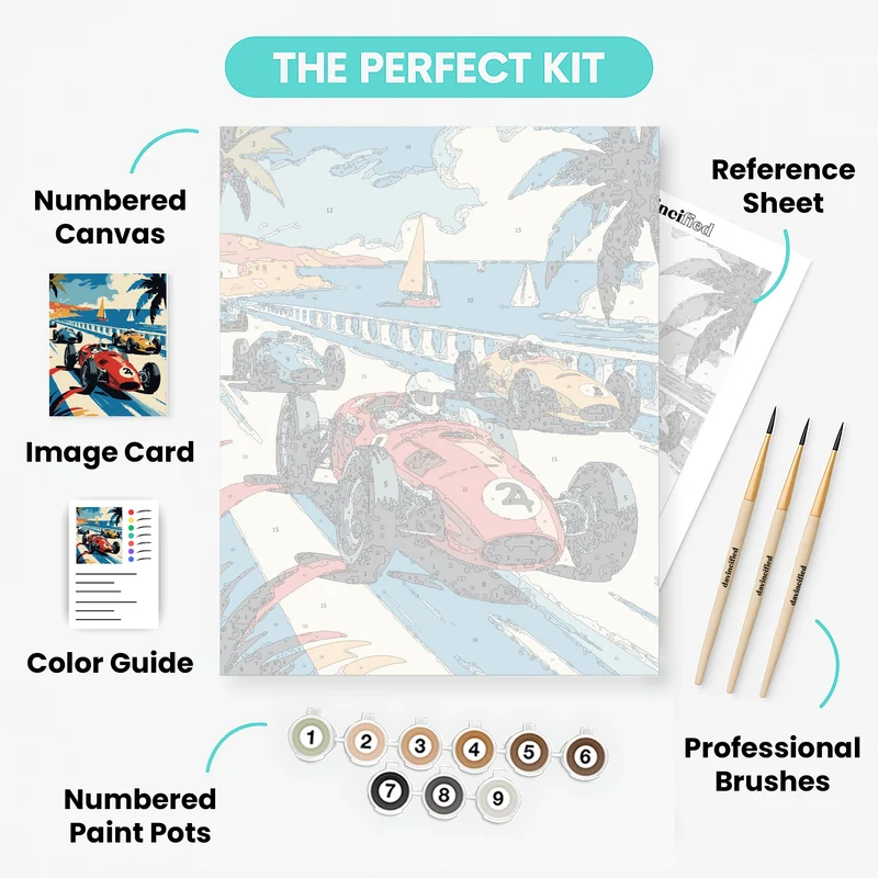 Vintage Monaco Grand Prix - Paint by Numbers Kit