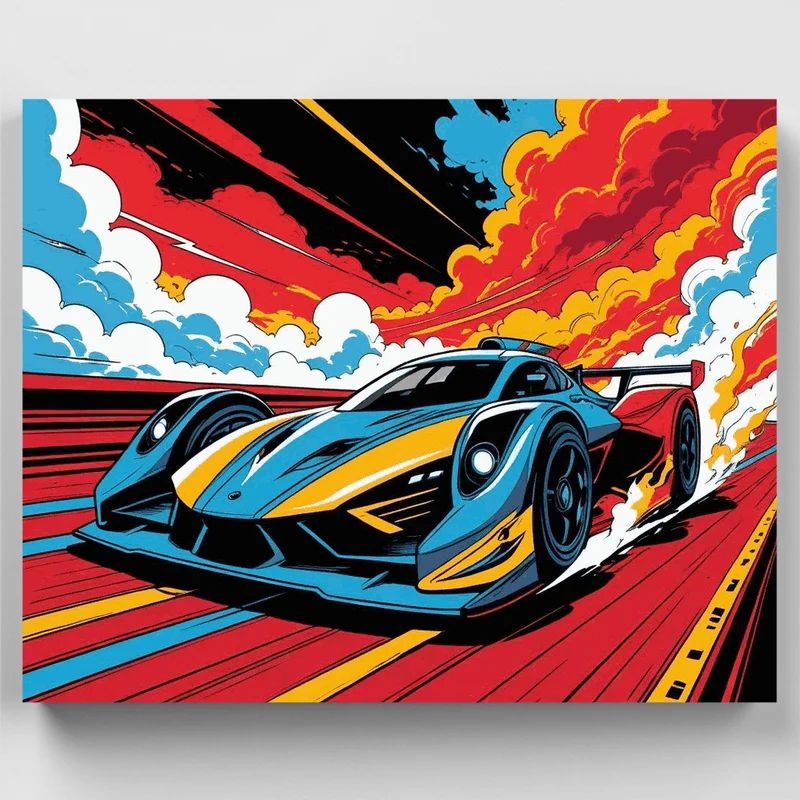 Racing Supercar - Paint by Numbers Kit