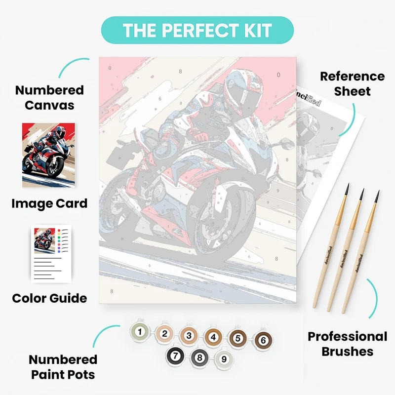 Sport Motorcycle Racer - Paint by Numbers Kit