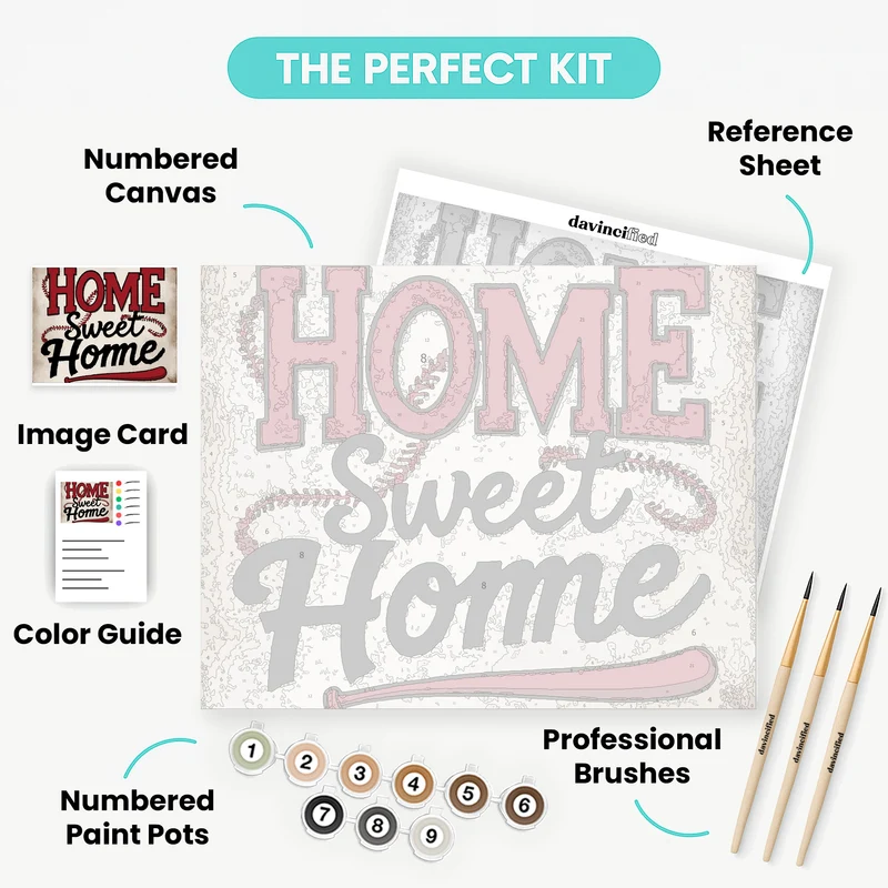 Home Sweet Home Baseball - Paint by Numbers Kit