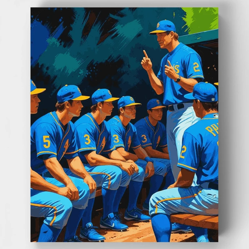 Baseball Team Huddle - Paint by Numbers Kit