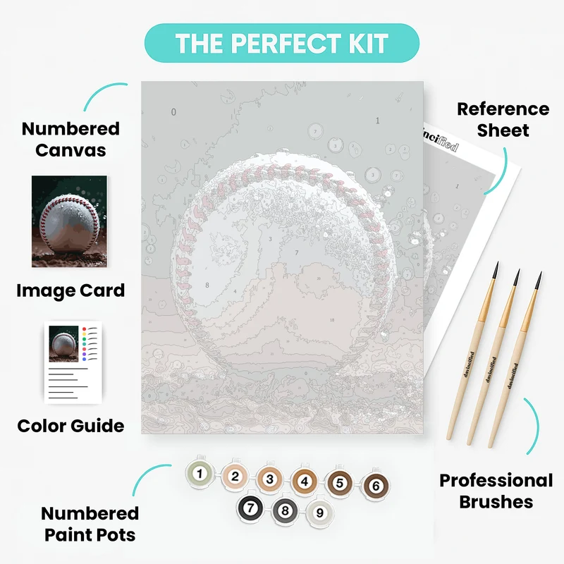 Baseball in the Rain - Paint by Numbers Kit