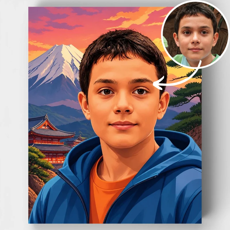 Japanese Mountain Adventure - Custom Paint by Numbers Kit