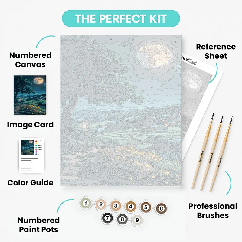Enchanted Moonlit Countryside - Paint by Numbers Kit