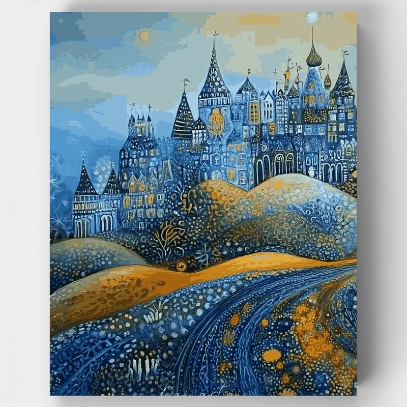Enchanted Blue Castle - Paint by Numbers Kit