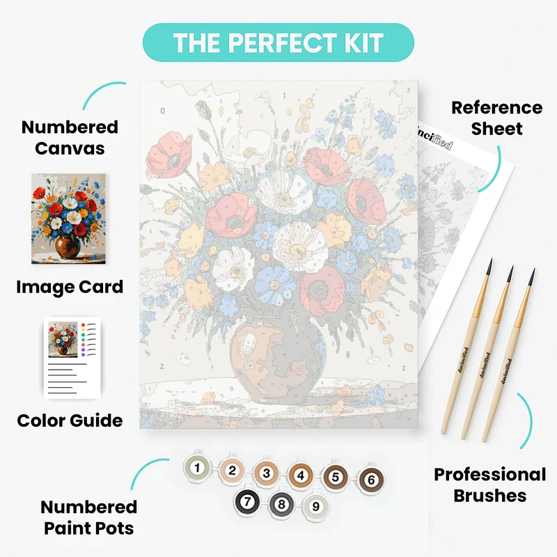 Vibrant Wildflower Bouquet - Paint by Numbers Kit