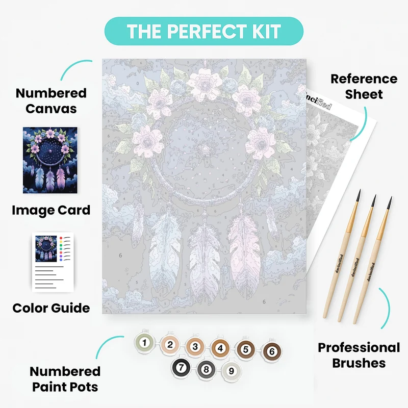 Twilight Floral Dream Weaver - Paint by Numbers Kit