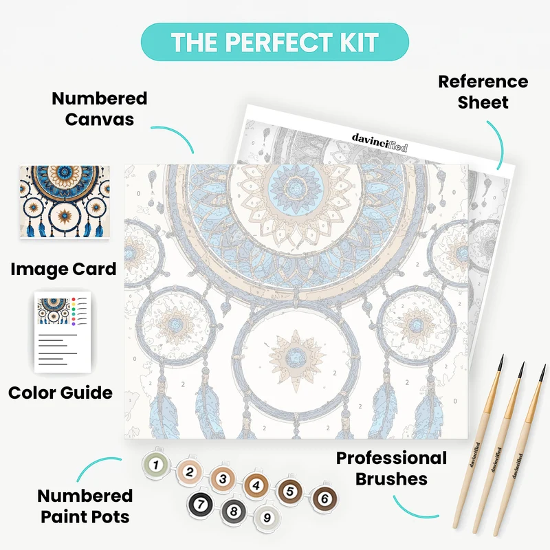 Mystical Dream Catcher Mandala - Paint by Numbers Kit