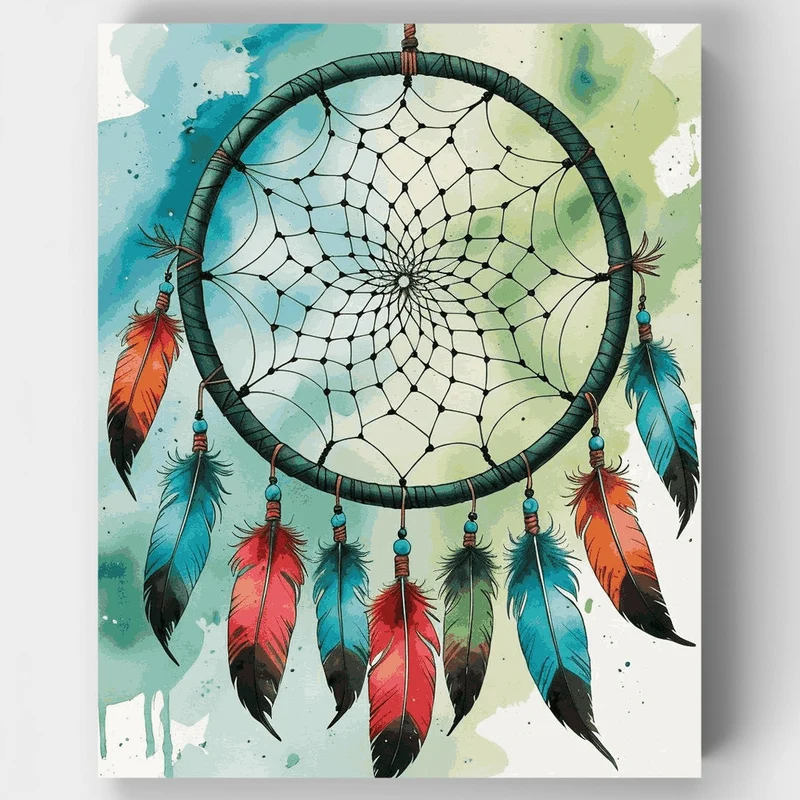 Feathered Spirit Dream Catcher - Paint by Numbers Kit