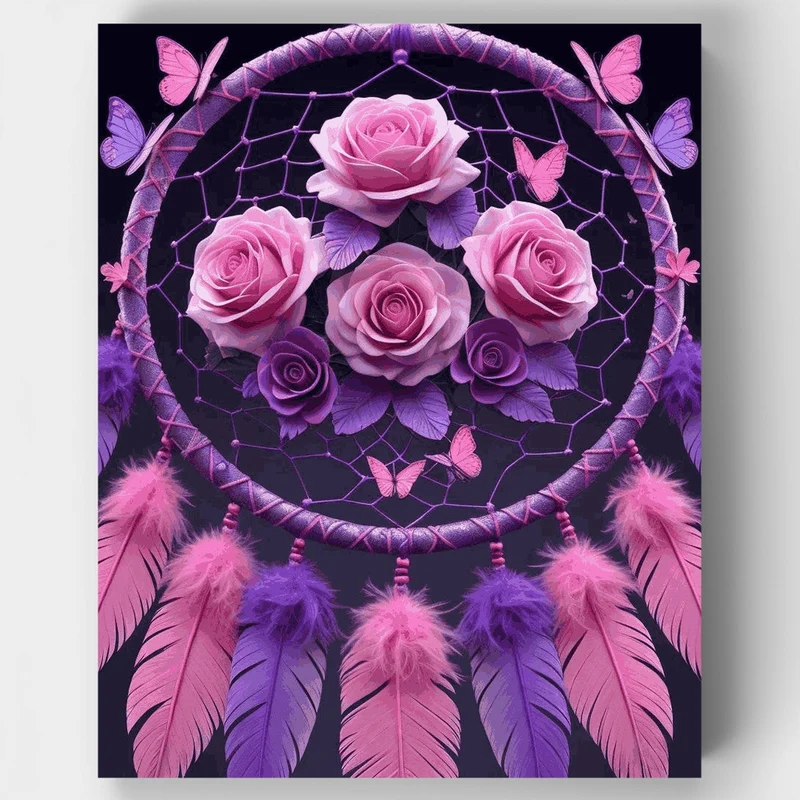 Enchanted Rose Dream Catcher - Paint by Numbers Kit