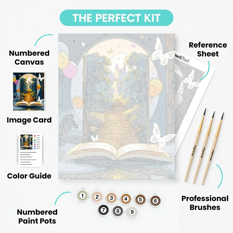 Magical Library Gateway - Paint by Numbers Kit