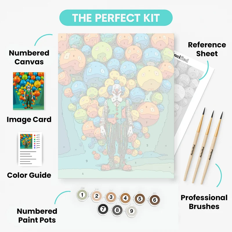 Colorful Circus Clown - Paint by Numbers Kit