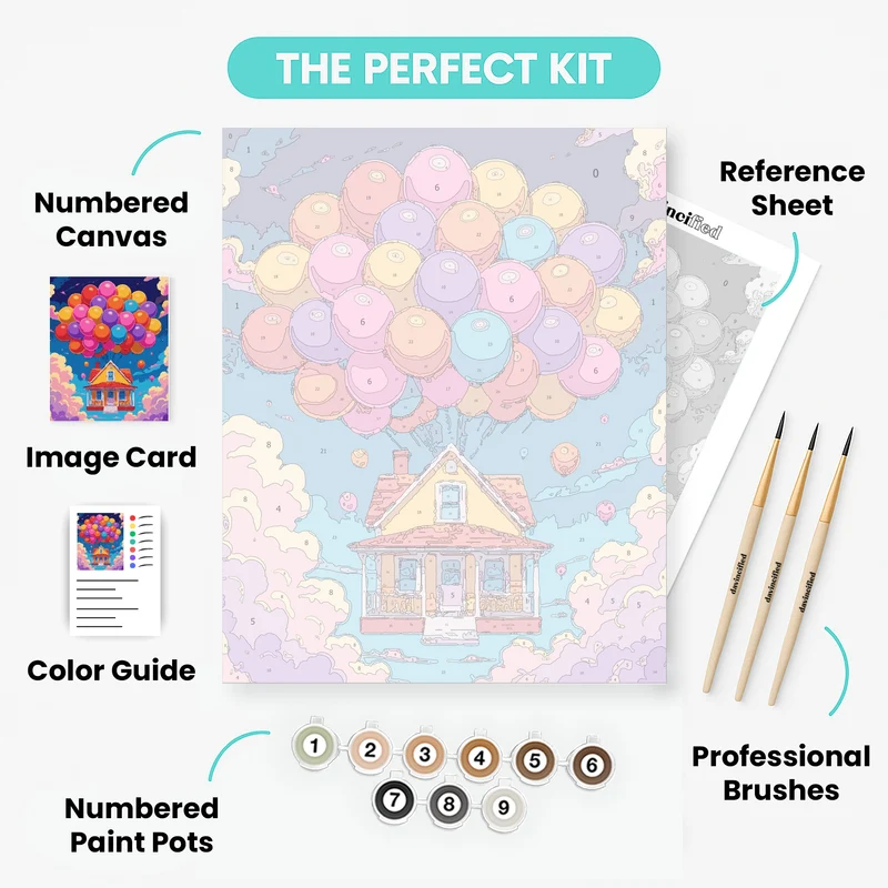 Whimsical Balloon Adventure - Paint by Numbers Kit