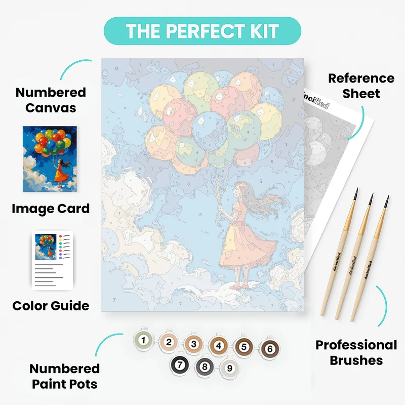Dreamy Balloon Flight - Paint by Numbers Kit