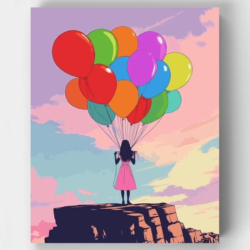 Dreamy Balloon Sunset - Paint by Numbers Kit