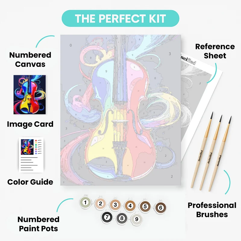 Colorful Symphony Violin - Paint by Numbers Kit
