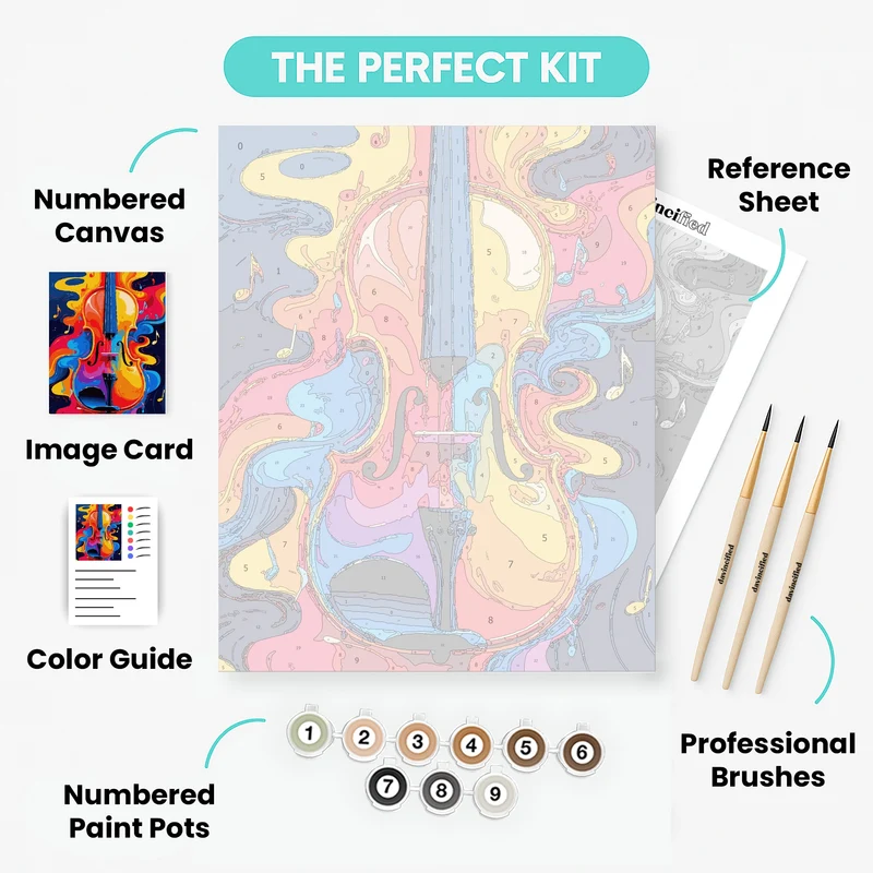 Colorful Musical Violin - Paint by Numbers Kit
