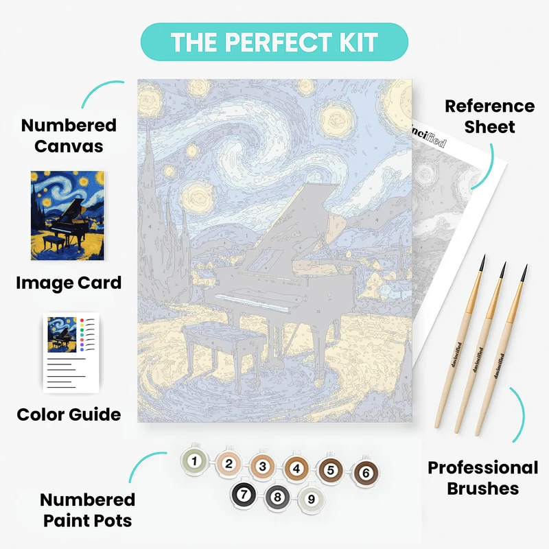 Starry Night Piano - Paint by Numbers Kit
