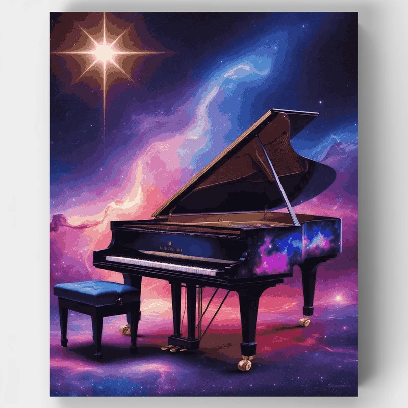 Cosmic Piano Symphony - Paint by Numbers Kit