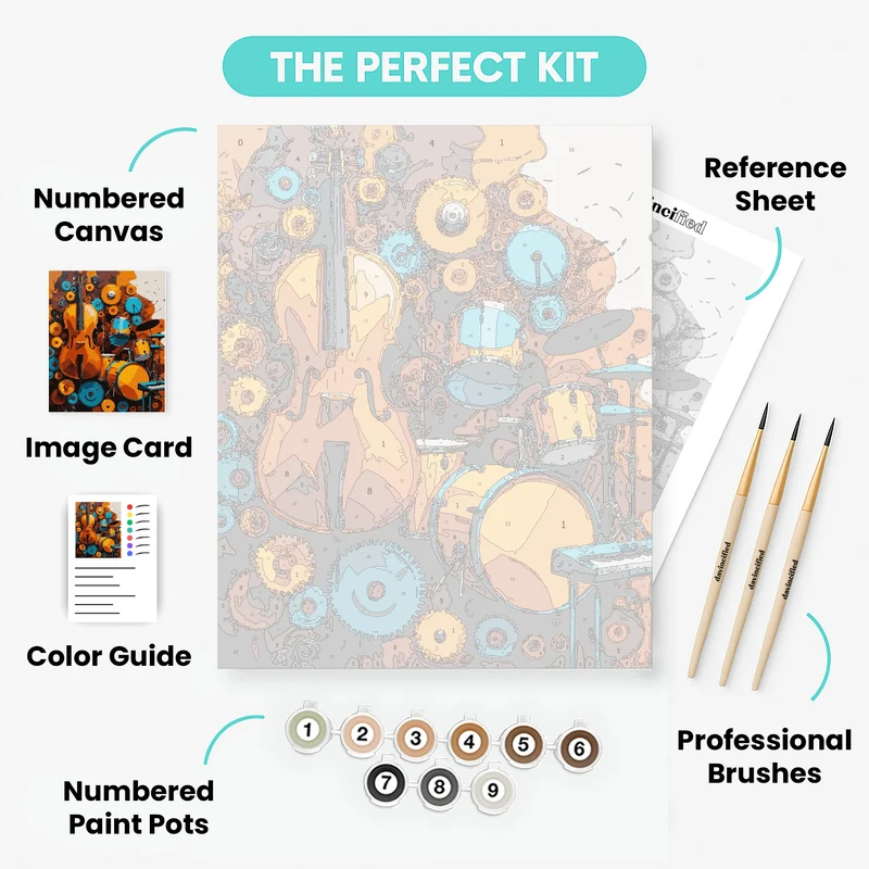 Musical Gears Symphony - Paint by Numbers Kit