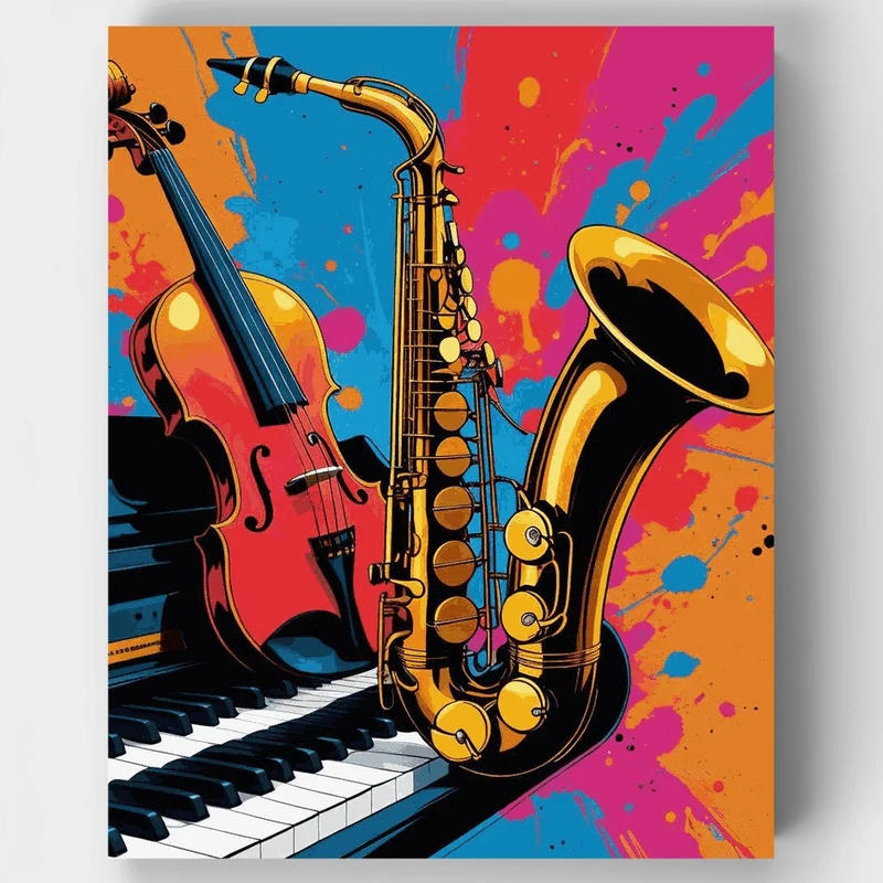 Jazz Instruments Symphony - Paint by Numbers Kit