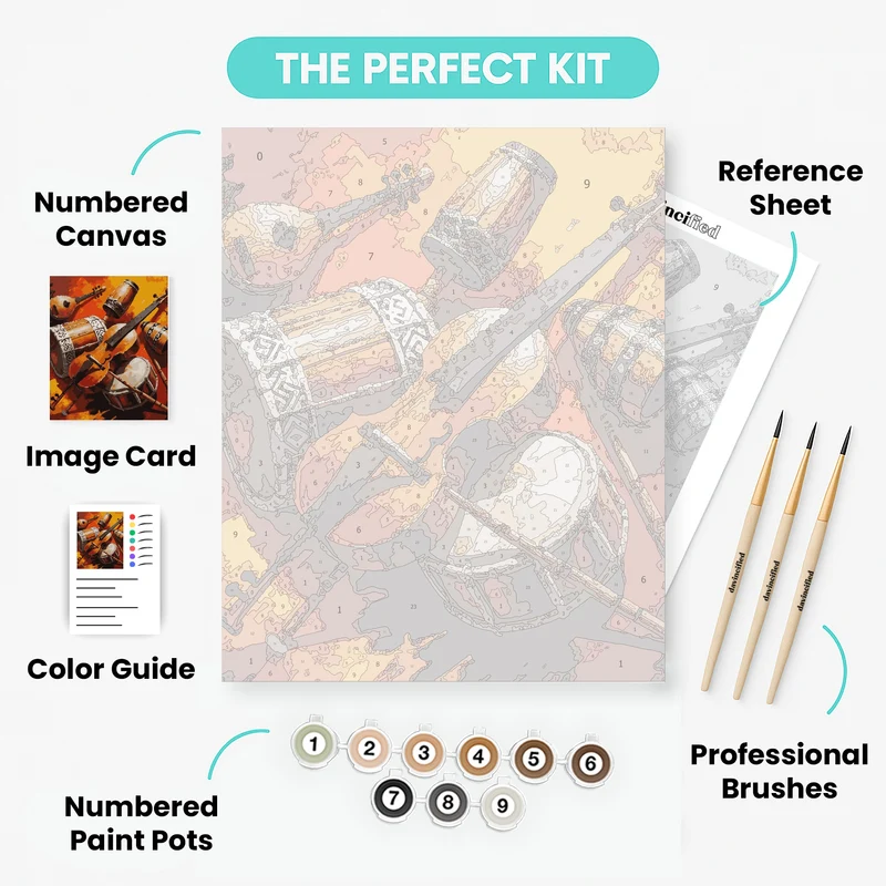 World Music Instruments - Paint by Numbers Kit