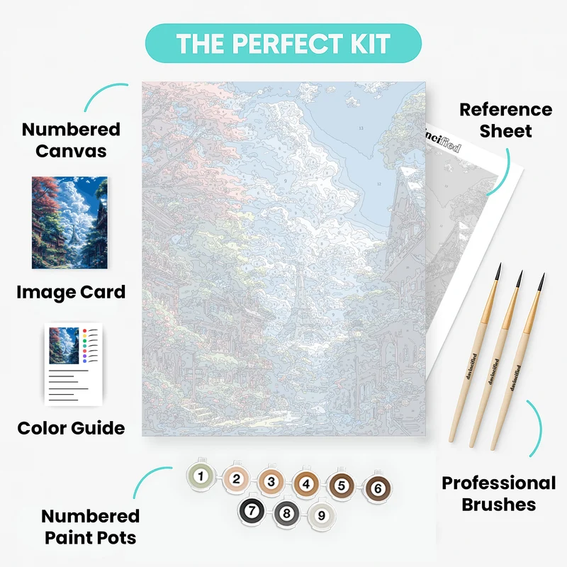 "Warm Light in the Winter Vale" Paint by Numbers Kit