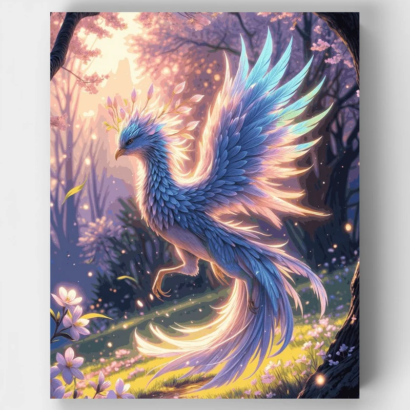 "Mystical Phoenix Glow: A Fantasy Coloring Kit by LofiArtLoft"