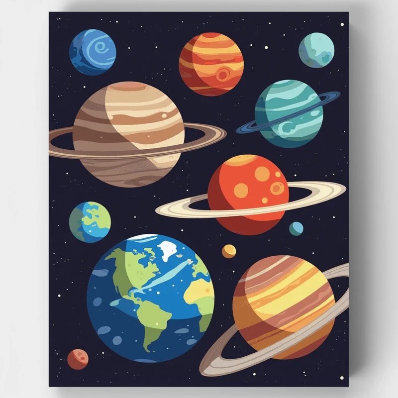 Solar System Planets - Paint by Numbers Kit