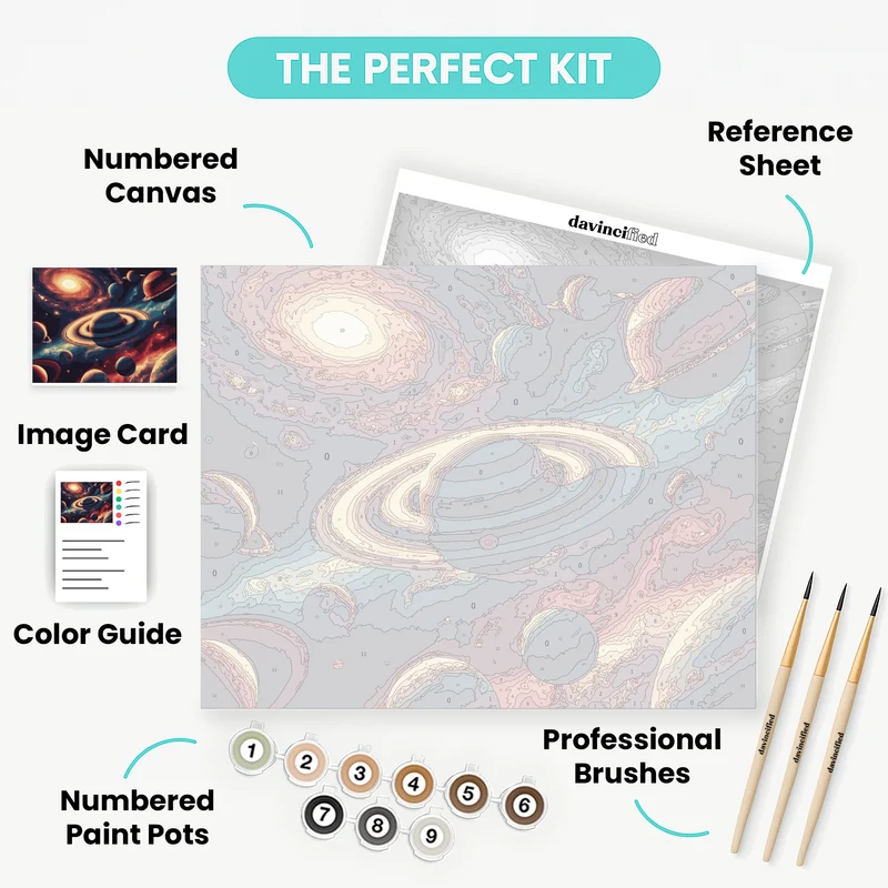 Cosmic Planets and Galaxy - Paint by Numbers Kit