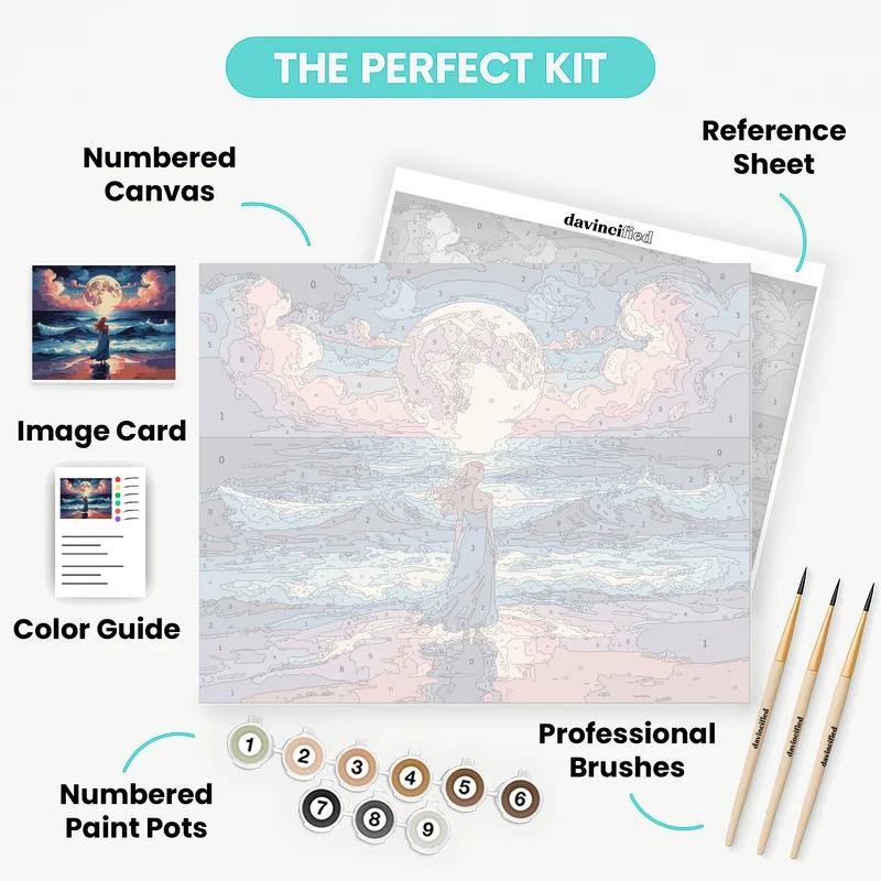 Moonlit Ocean Serenity - Paint by Numbers Kit