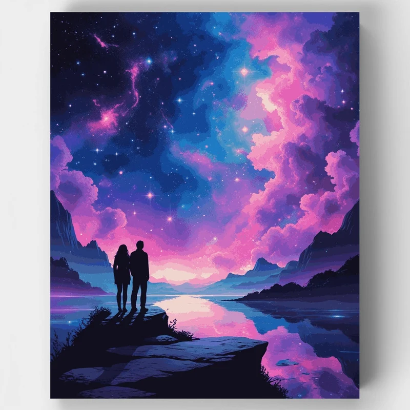 Cosmic Lovers Stargazing - Paint by Numbers Kit