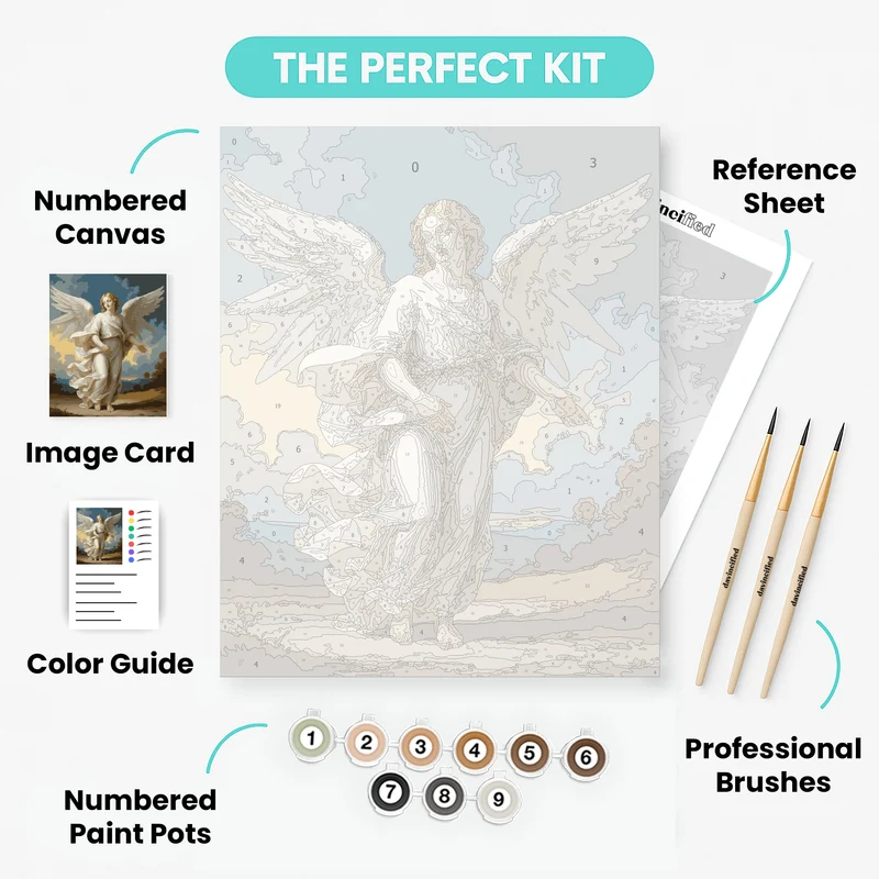 Celestial Angel in White Robes - Paint by Numbers Kit