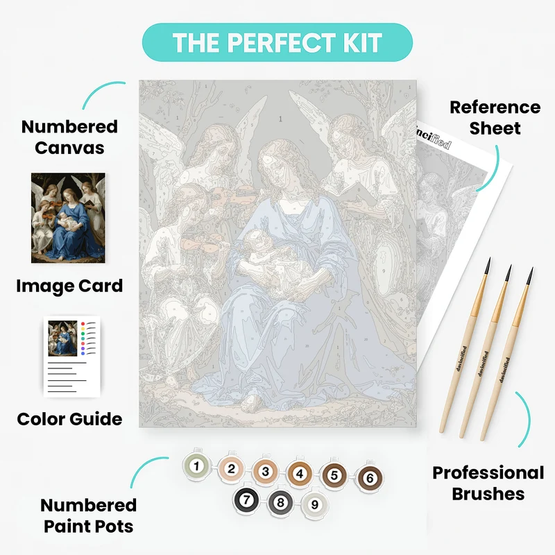 Madonna with Musical Angels - Paint by Numbers Kit