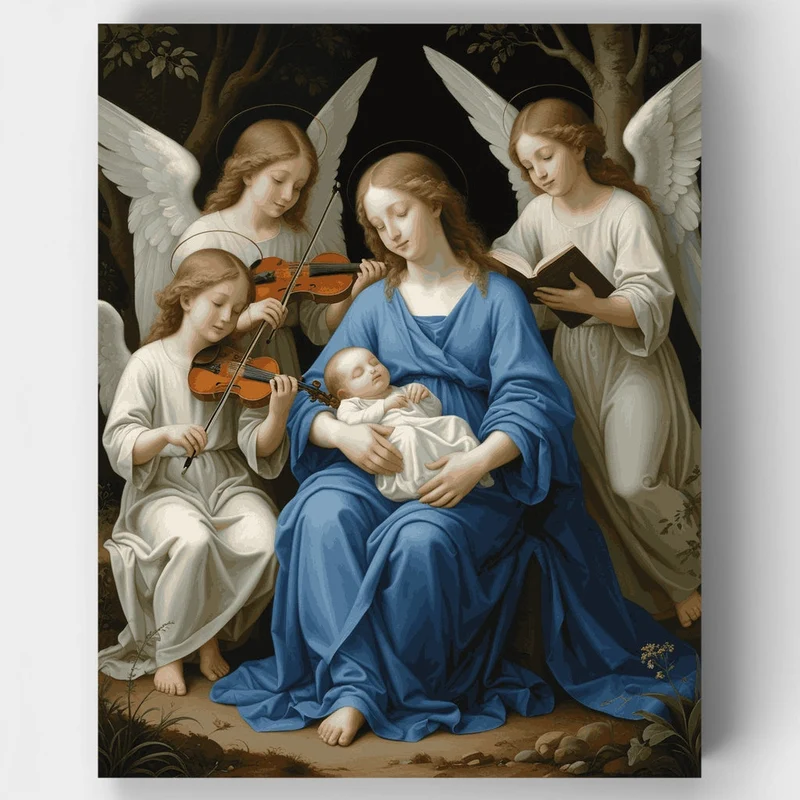Madonna with Angels and Music - Paint by Numbers Kit