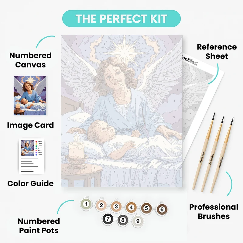 Guardian Angel with Baby - Paint by Numbers Kit