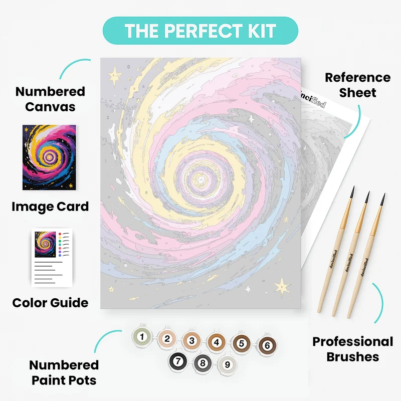 Colorful Galaxy Swirl - Paint by Numbers Kit