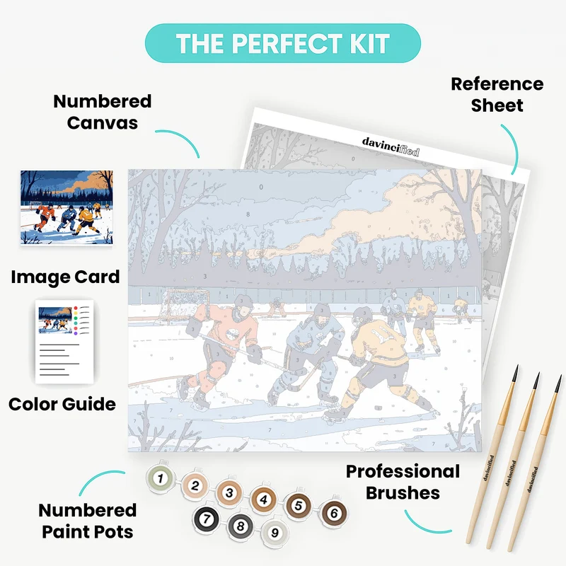 Twilight Hockey Battle - Paint by Numbers Kit