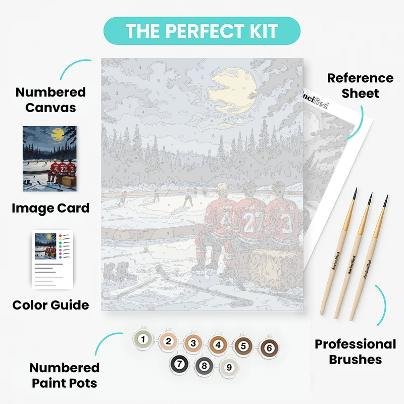 Moonlit Hockey Night - Paint by Numbers Kit